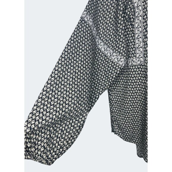 Old Navy Womens Oversize Floral Printed Poet Swing Long-Sleeve Split Neck M Tall - Picture 11 of 13